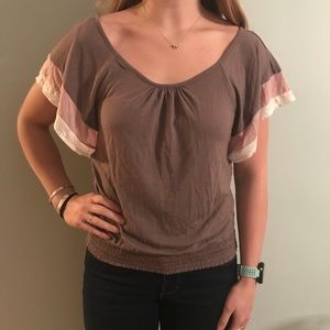 American Eagle Short Sleeve Tie Back Shirt